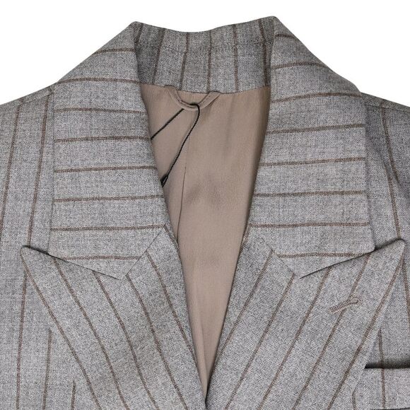 Brunello Cucinelli Pinstriped Blazer in Grey Wool - Picture 5 of 5